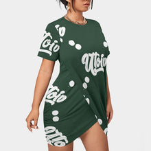Load image into Gallery viewer, UTO IV Women’s Stacked Hem Dress With Short Sleeve(Plus Size)