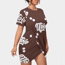 Load image into Gallery viewer, UTO IV Women’s Stacked Hem Dress With Short Sleeve(Plus Size)