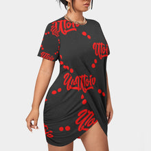 Load image into Gallery viewer, UTO IV Women’s Stacked Hem Dress With Short Sleeve(Plus Size)