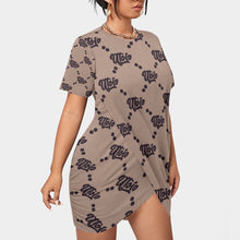 Load image into Gallery viewer, UTO IV Women’s Stacked Hem Dress With Short Sleeve(Plus Size)