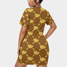 Load image into Gallery viewer, UTO IV Women’s Stacked Hem Dress With Short Sleeve(Plus Size)