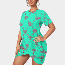 Load image into Gallery viewer, UTO IV Women’s Stacked Hem Dress With Short Sleeve(Plus Size)