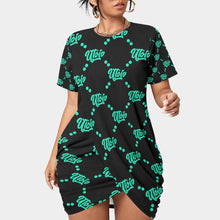 Load image into Gallery viewer, UTO IV Women’s Stacked Hem Dress With Short Sleeve(Plus Size)