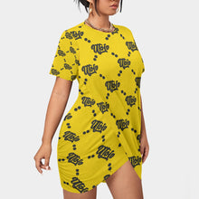 Load image into Gallery viewer, UTO IV Women’s Stacked Hem Dress With Short Sleeve(Plus Size)