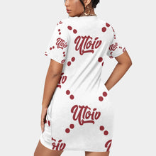 Load image into Gallery viewer, UTO IV Women’s Stacked Hem Dress With Short Sleeve(Plus Size)
