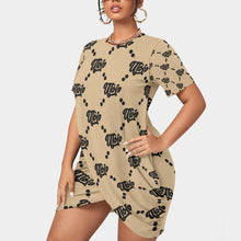 Load image into Gallery viewer, UTO IV Women’s Stacked Hem Dress With Short Sleeve(Plus Size)
