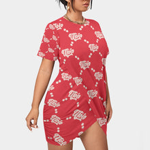 Load image into Gallery viewer, UTO IV Women’s Stacked Hem Dress With Short Sleeve(Plus Size)