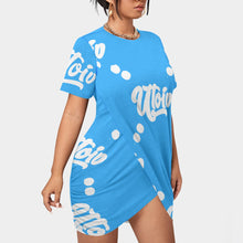 Load image into Gallery viewer, UTO IV Women’s Stacked Hem Dress With Short Sleeve(Plus Size)
