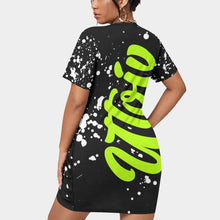 Load image into Gallery viewer, UTO IV Women’s Stacked Hem Dress With Short Sleeve(Plus Size)