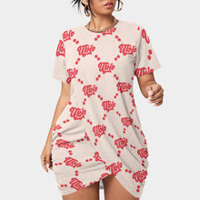 Load image into Gallery viewer, UTO IV "Cheesecake" Women’s Stacked Hem Dress With Short Sleeve(Plus Size)