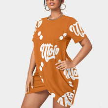 Load image into Gallery viewer, UTO IV Women’s Stacked Hem Dress With Short Sleeve(Plus Size)
