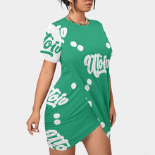 Load image into Gallery viewer, UTO IV Women’s Stacked Hem Dress With Short Sleeve(Plus Size)