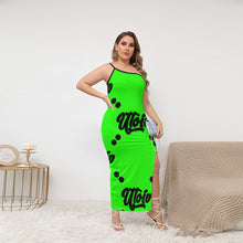 Load image into Gallery viewer, UTO IV Women's Oblique-Shoulder Exposure Dress With Side Split (Plus Size)