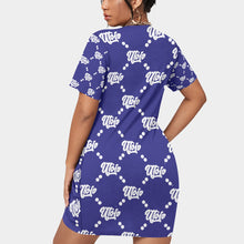 Load image into Gallery viewer, UTO IV Women’s Stacked Hem Dress With Short Sleeve(Plus Size)
