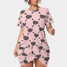 Load image into Gallery viewer, UTO IV Women’s Stacked Hem Dress With Short Sleeve(Plus Size)