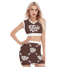 Load image into Gallery viewer, UTO IV Women's Collarless V Collar Vest Skirt Suit