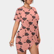 Load image into Gallery viewer, UTO IV Women’s Stacked Hem Dress With Short Sleeve(Plus Size)