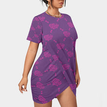 Load image into Gallery viewer, UTO IV Women’s Stacked Hem Dress With Short Sleeve(Plus Size)