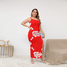 Load image into Gallery viewer, UTO IV Women's Oblique-Shoulder Exposure Dress With Side Split (Plus Size)