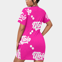 Load image into Gallery viewer, UTO IV Women’s Stacked Hem Dress With Short Sleeve(Plus Size)