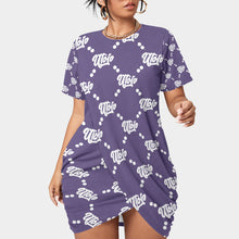 Load image into Gallery viewer, UTO IV Women’s Stacked Hem Dress With Short Sleeve(Plus Size)