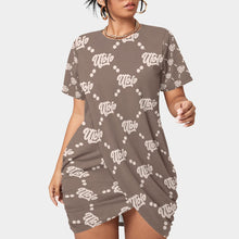 Load image into Gallery viewer, UTO IV Women’s Stacked Hem Dress With Short Sleeve(Plus Size)