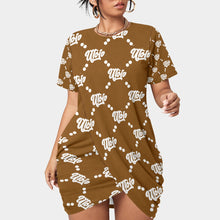 Load image into Gallery viewer, UTO IV Women’s Stacked Hem Dress With Short Sleeve(Plus Size)