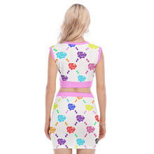 Load image into Gallery viewer, UTO IV Women's Collarless V Collar Vest Skirt Suit