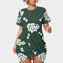 Load image into Gallery viewer, UTO IV Women’s Stacked Hem Dress With Short Sleeve(Plus Size)