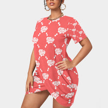 Load image into Gallery viewer, UTO IV Women’s Stacked Hem Dress With Short Sleeve(Plus Size)