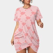 Load image into Gallery viewer, UTO IV Women’s Stacked Hem Dress With Short Sleeve(Plus Size)