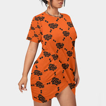 Load image into Gallery viewer, UTO IV Women’s Stacked Hem Dress With Short Sleeve(Plus Size)