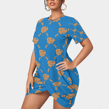 Load image into Gallery viewer, UTO IV Women’s Stacked Hem Dress With Short Sleeve(Plus Size)