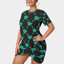 Load image into Gallery viewer, UTO IV Women’s Stacked Hem Dress With Short Sleeve(Plus Size)