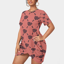 Load image into Gallery viewer, UTO IV Women’s Stacked Hem Dress With Short Sleeve(Plus Size)
