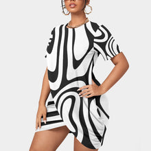 Load image into Gallery viewer, UTO IV Women’s Stacked Hem Dress With Short Sleeve(Plus Size)