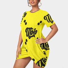 Load image into Gallery viewer, UTO IV Women’s Stacked Hem Dress With Short Sleeve(Plus Size)