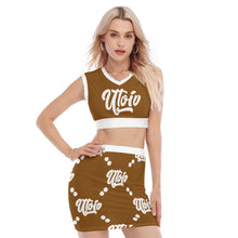 Load image into Gallery viewer, UTO IV Women's Collarless V Collar Vest Skirt Suit