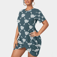 Load image into Gallery viewer, UTO IV Women’s Stacked Hem Dress With Short Sleeve(Plus Size)