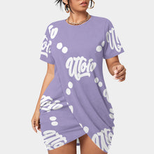 Load image into Gallery viewer, UTO IV Women’s Stacked Hem Dress With Short Sleeve(Plus Size)