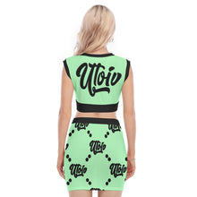 Load image into Gallery viewer, UTO IV Women's Collarless V Collar Vest Skirt Suit