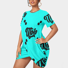 Load image into Gallery viewer, UTO IV Women’s Stacked Hem Dress With Short Sleeve(Plus Size)