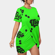 Load image into Gallery viewer, UTO IV Women’s Stacked Hem Dress With Short Sleeve(Plus Size)