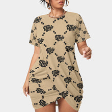 Load image into Gallery viewer, UTO IV Women’s Stacked Hem Dress With Short Sleeve(Plus Size)