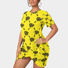Load image into Gallery viewer, UTO IV Women’s Stacked Hem Dress With Short Sleeve(Plus Size)