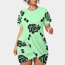 Load image into Gallery viewer, UTO IV Women’s Stacked Hem Dress With Short Sleeve(Plus Size)