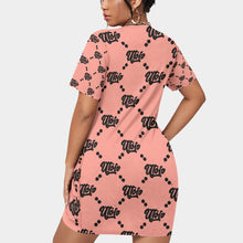 Load image into Gallery viewer, UTO IV Women’s Stacked Hem Dress With Short Sleeve(Plus Size)