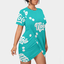 Load image into Gallery viewer, UTO IV Women’s Stacked Hem Dress With Short Sleeve(Plus Size)