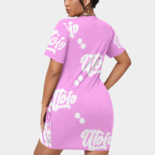 Load image into Gallery viewer, UTO IV Women’s Stacked Hem Dress With Short Sleeve(Plus Size)
