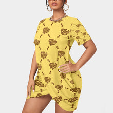 Load image into Gallery viewer, UTO IV Women’s Stacked Hem Dress With Short Sleeve(Plus Size)